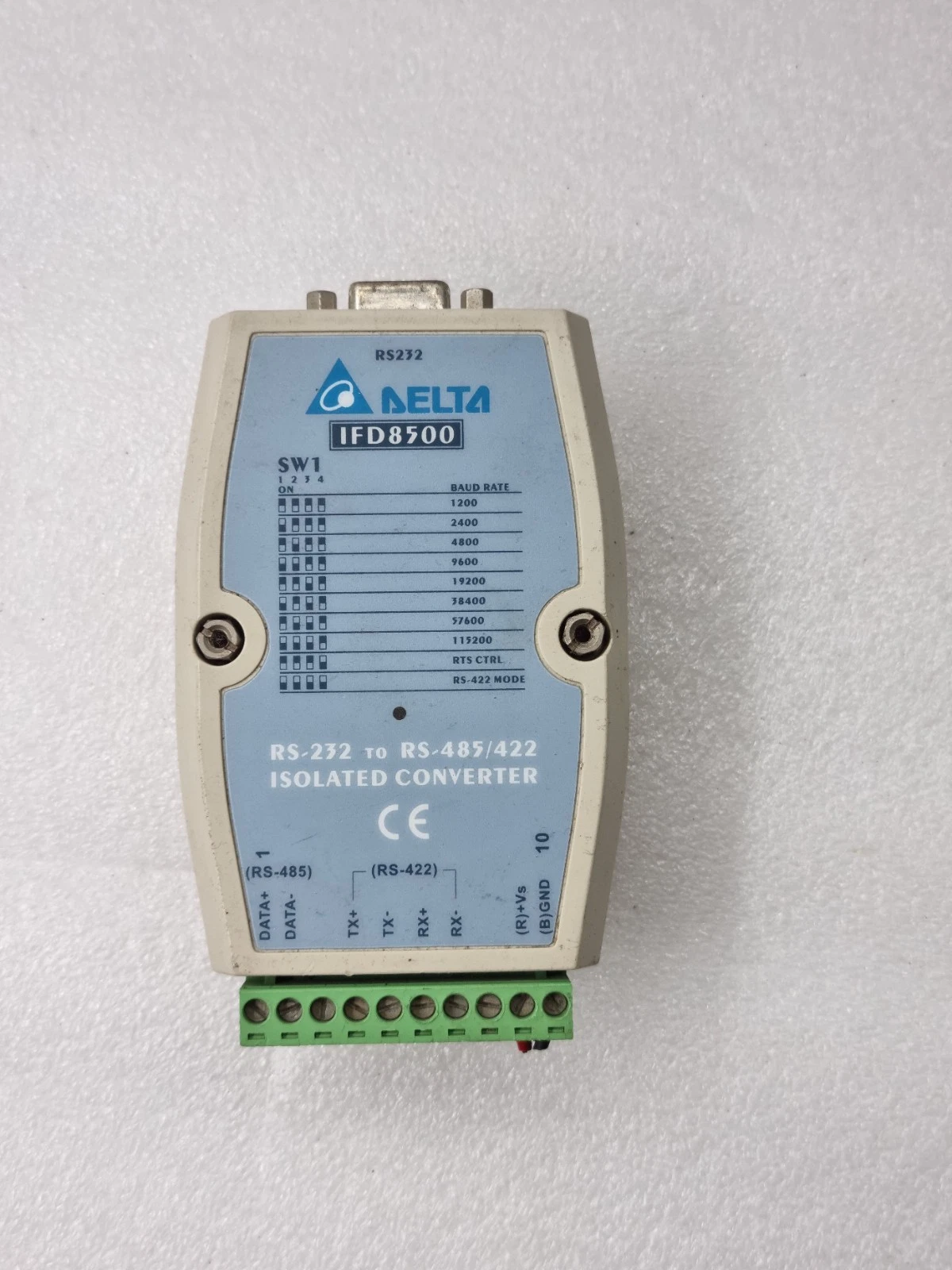 Delta IFD8500 RS-232 signals into RS-485/RS-422 differential Converter